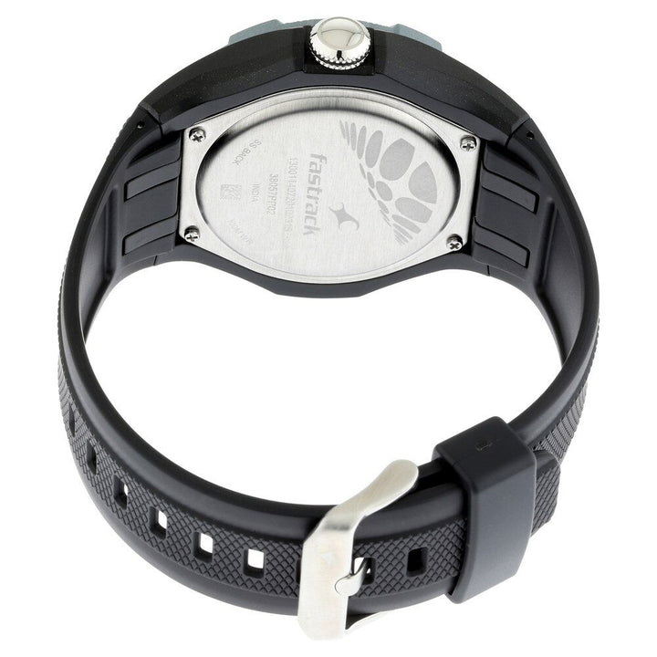 Fastrack Trendies Quartz Analog Black Dial Silicone Strap Watch for Guys NR38057PP02