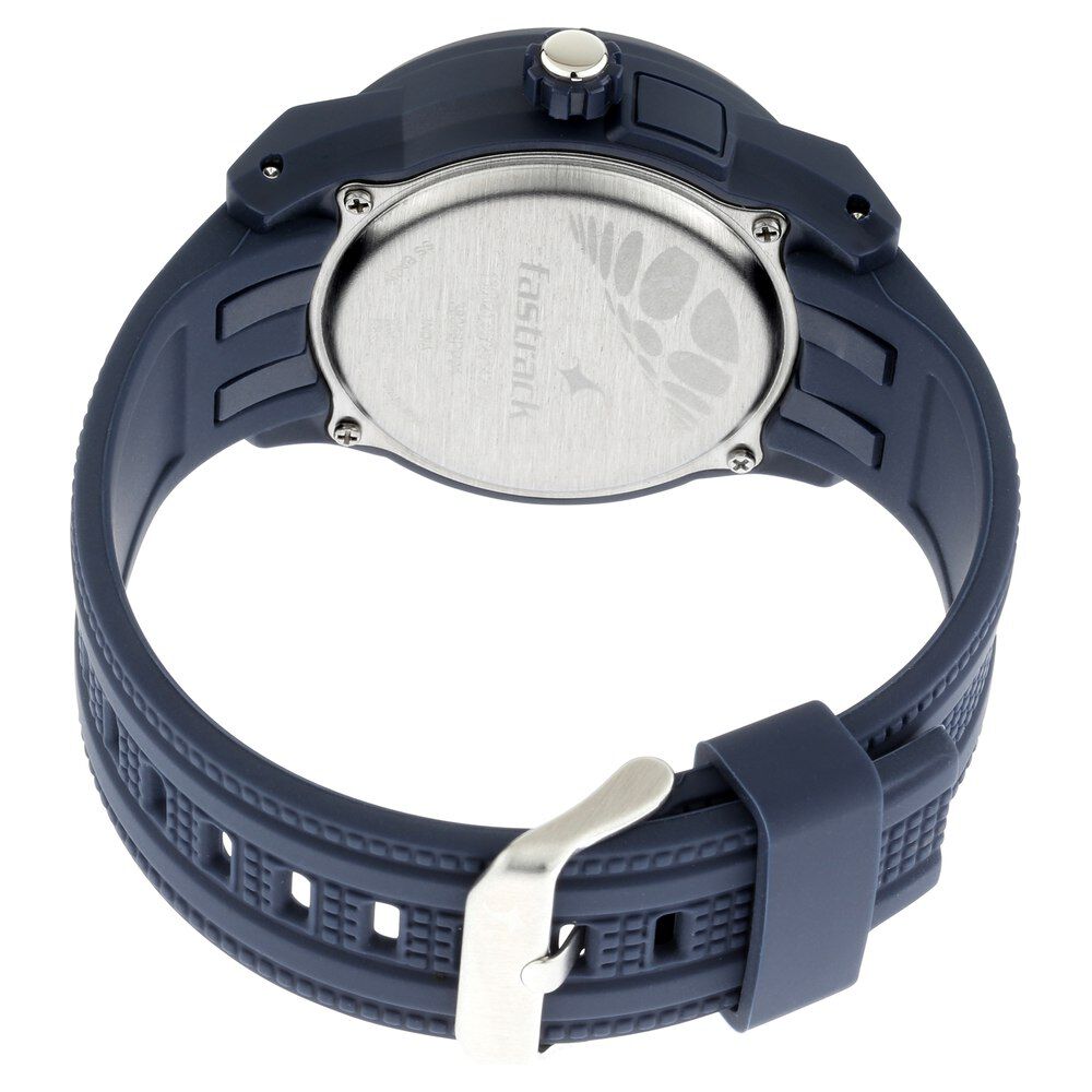 Fastrack Trendies Quartz Analog Black Dial Silicone Strap Watch for Guys NS38058PP01