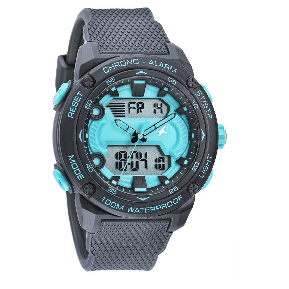 Fastrack Streetwear Blue Dial with Black Colour Strap Watch for Guys NS38065PP01