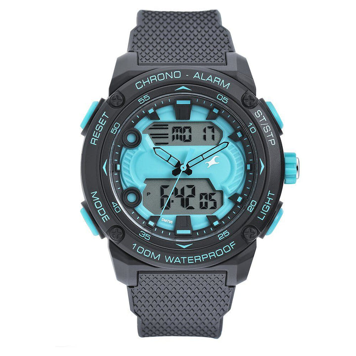 Fastrack Streetwear Blue Dial with Black Colour Strap Watch for Guys NS38065PP01