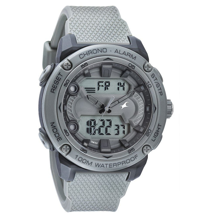 Fastrack Streetwear Grey Dial with Grey Colour Strap Watch for Guys NS38065PP02