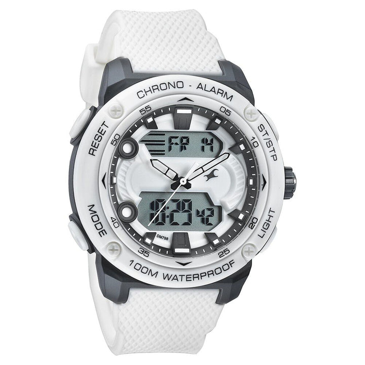 Fastrack Streetwear White Dial with White Colour Strap Watch for Guys NS38065PP03