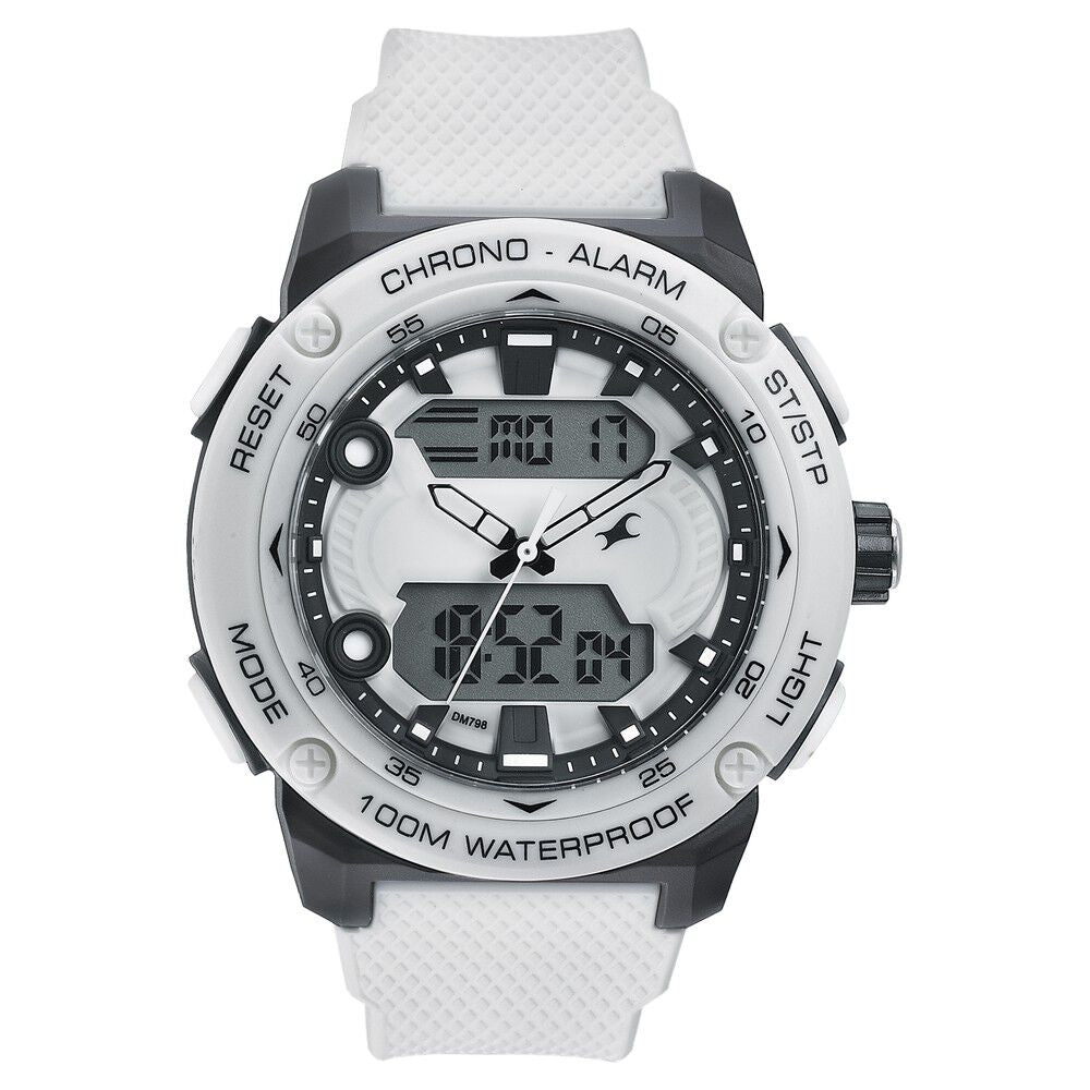 Fastrack Streetwear White Dial with White Colour Strap Watch for Guys NS38065PP03