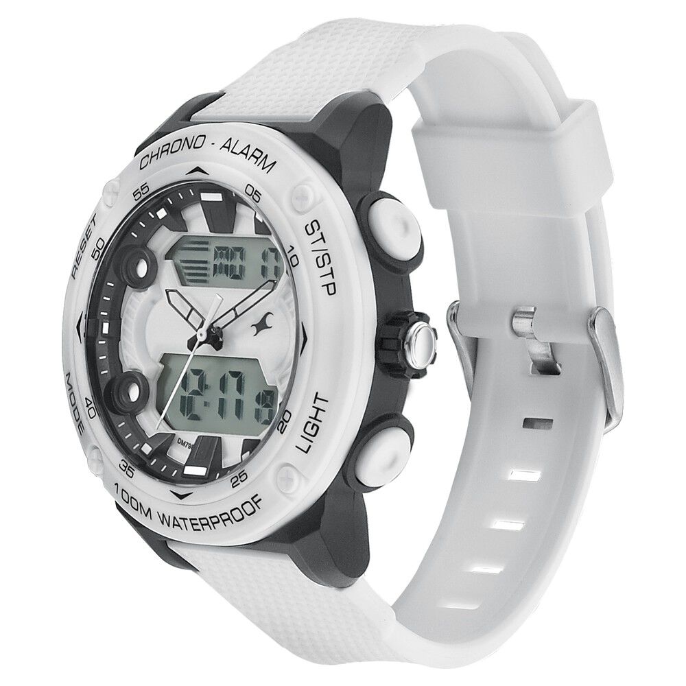 Fastrack Streetwear White Dial with White Colour Strap Watch for Guys NS38065PP03