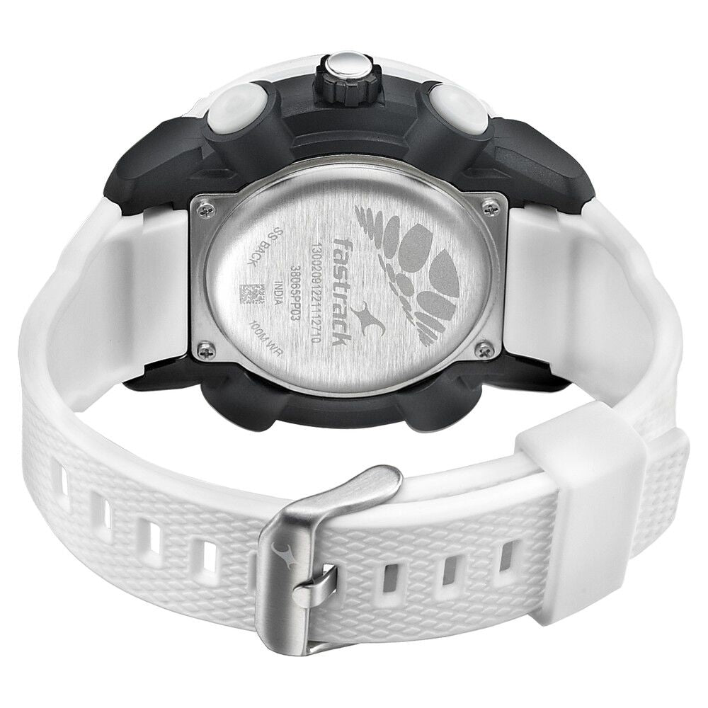 Fastrack Streetwear White Dial with White Colour Strap Watch for Guys NS38065PP03