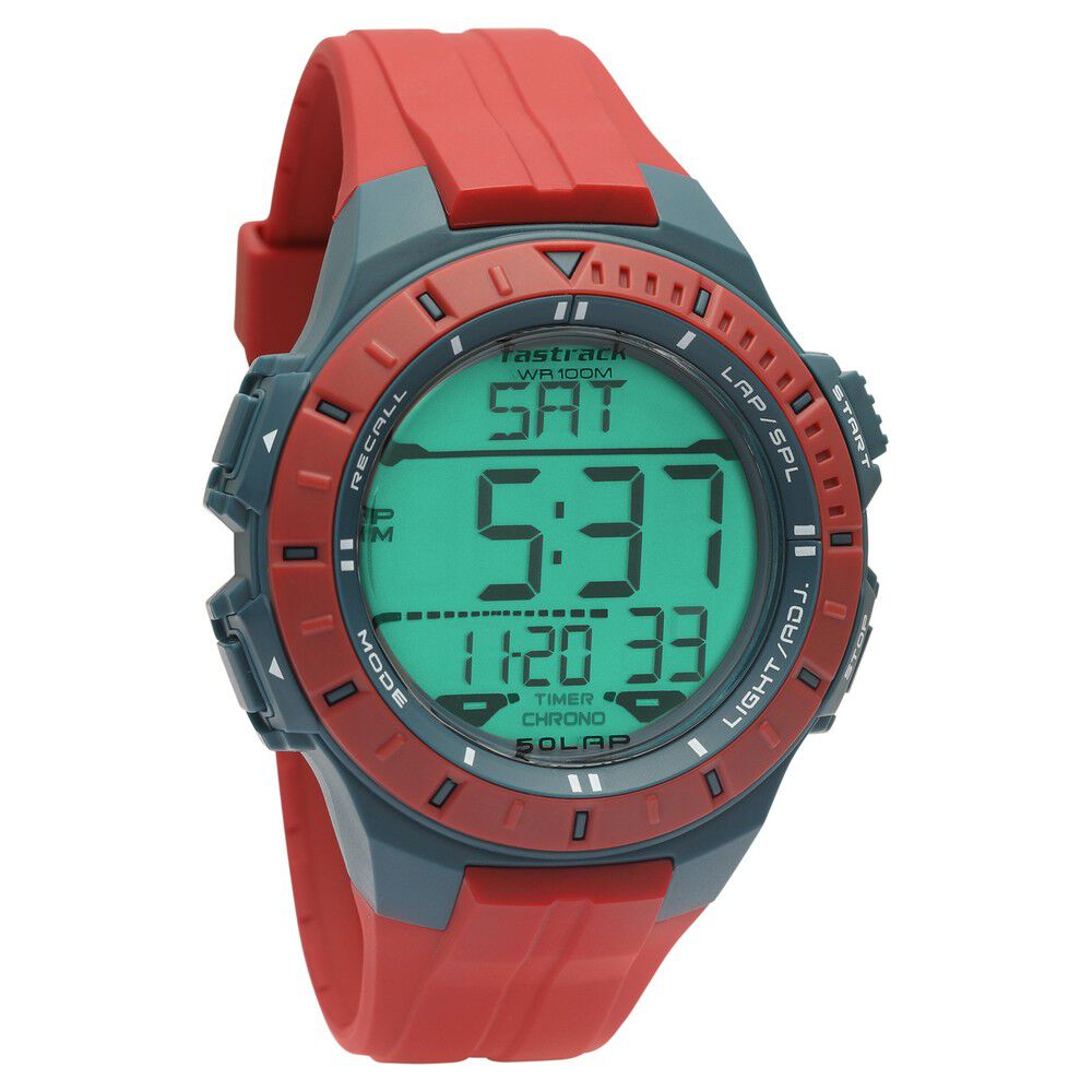 Fastrack Streetwear Digital Dial PU Strap Watch for Guys NS38067PP01