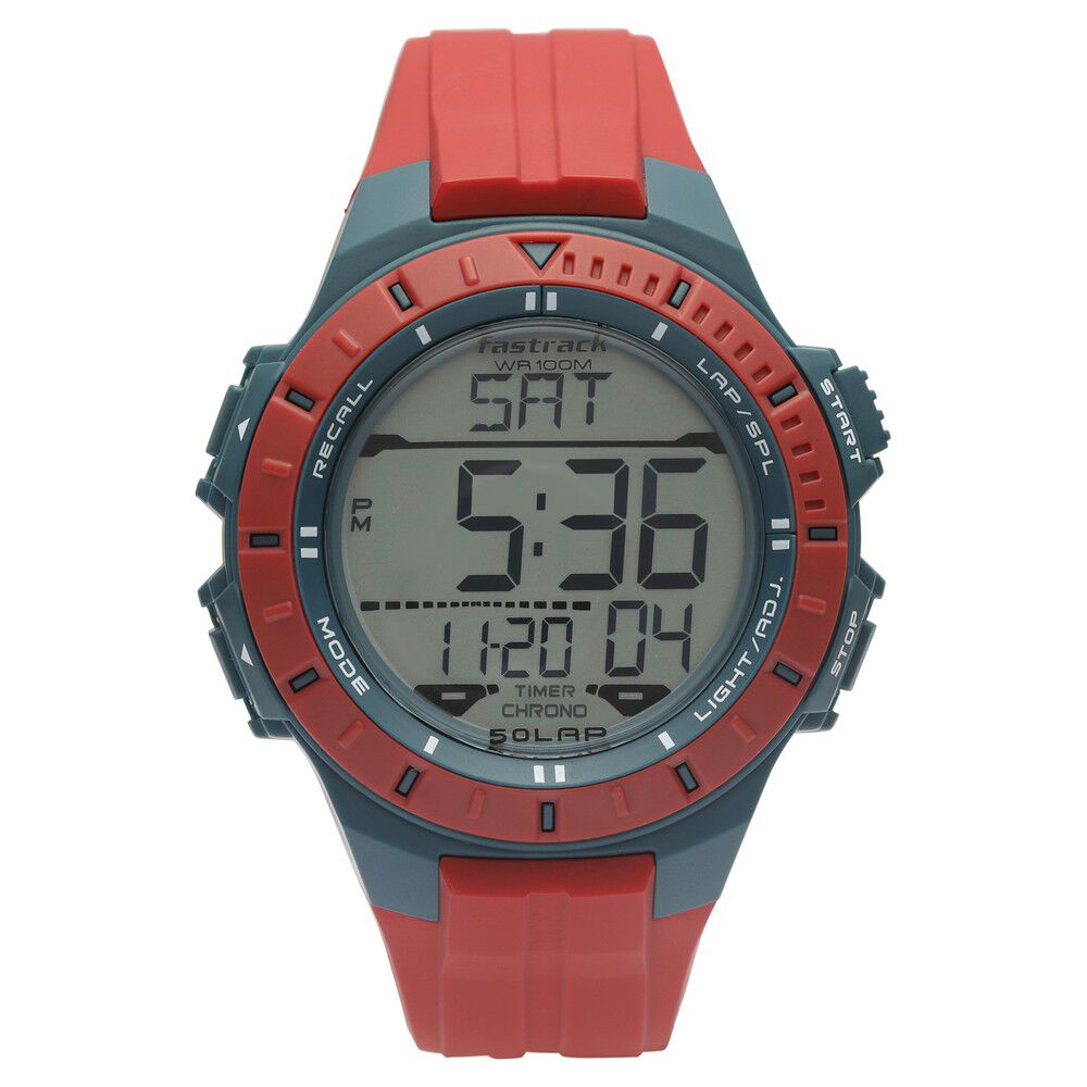 Fastrack Streetwear Digital Dial PU Strap Watch for Guys NS38067PP01