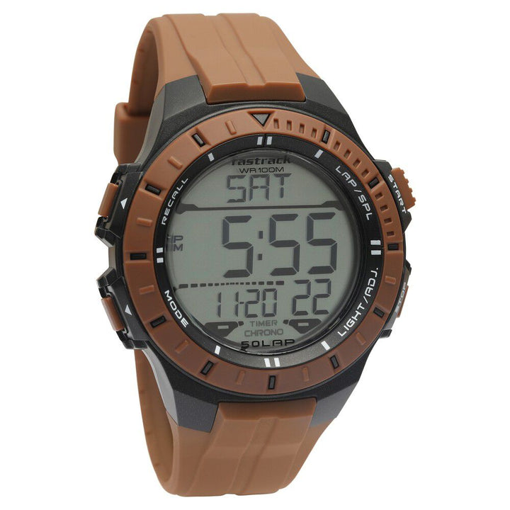 Fastrack Streetwear Digital Dial PU Strap Watch for Guys NS38067PP02