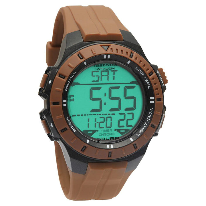 Fastrack Streetwear Digital Dial PU Strap Watch for Guys NS38067PP02