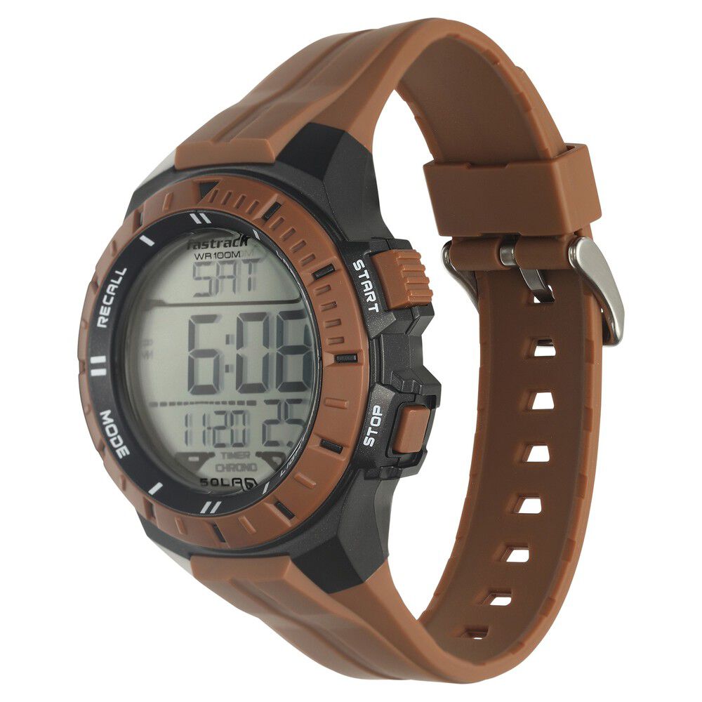Fastrack Streetwear Digital Dial PU Strap Watch for Guys NS38067PP02