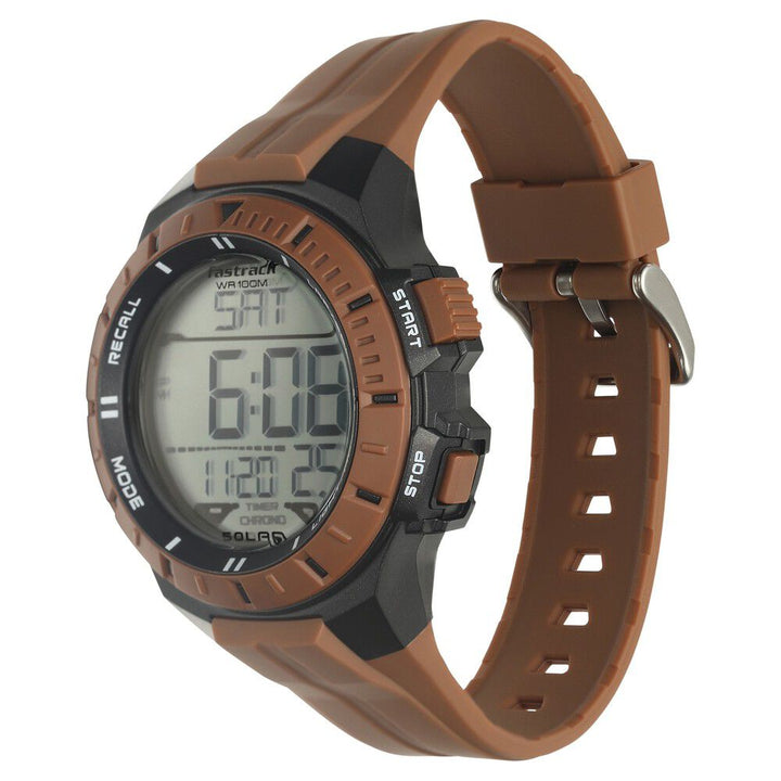 Fastrack Streetwear Digital Dial PU Strap Watch for Guys NS38067PP02