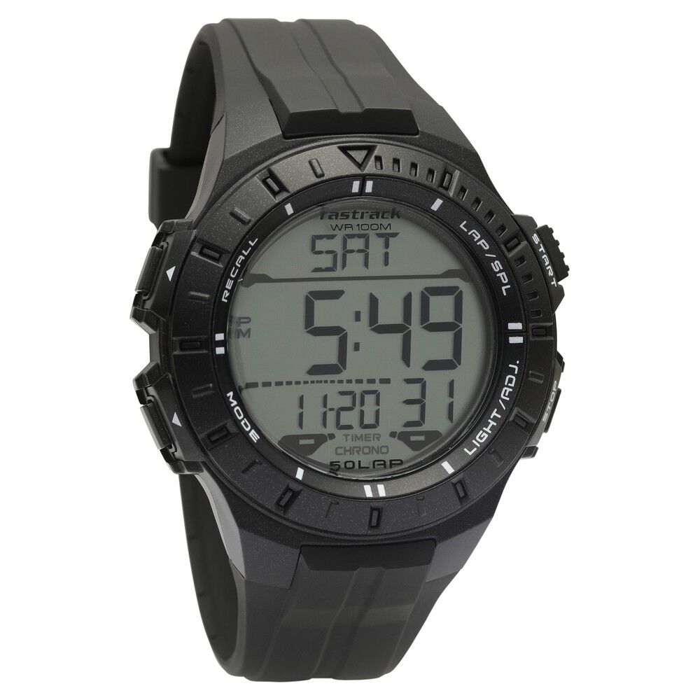 Fastrack Streetwear Digital Dial PU Strap Watch for Guys NS38067PP03