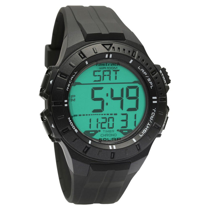 Fastrack Streetwear Digital Dial PU Strap Watch for Guys NS38067PP03