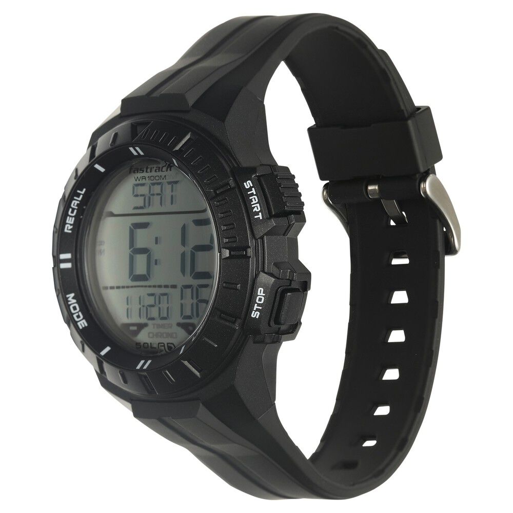 Fastrack Streetwear Digital Dial PU Strap Watch for Guys NS38067PP03