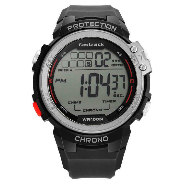Fastrack Streetwear Digital Grey Dial Silicone Strap Watch for Guys NS38068PP01