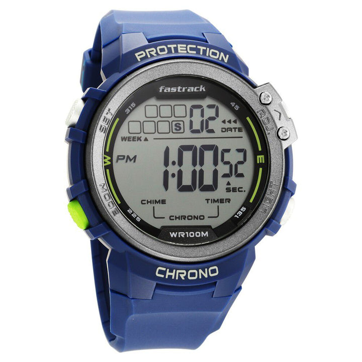 Fastrack Streetwear Digital Grey Dial Silicone Strap Watch for Guys NS38068PP02