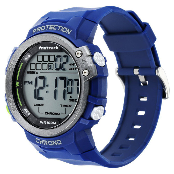 Fastrack Streetwear Digital Grey Dial Silicone Strap Watch for Guys NS38068PP02