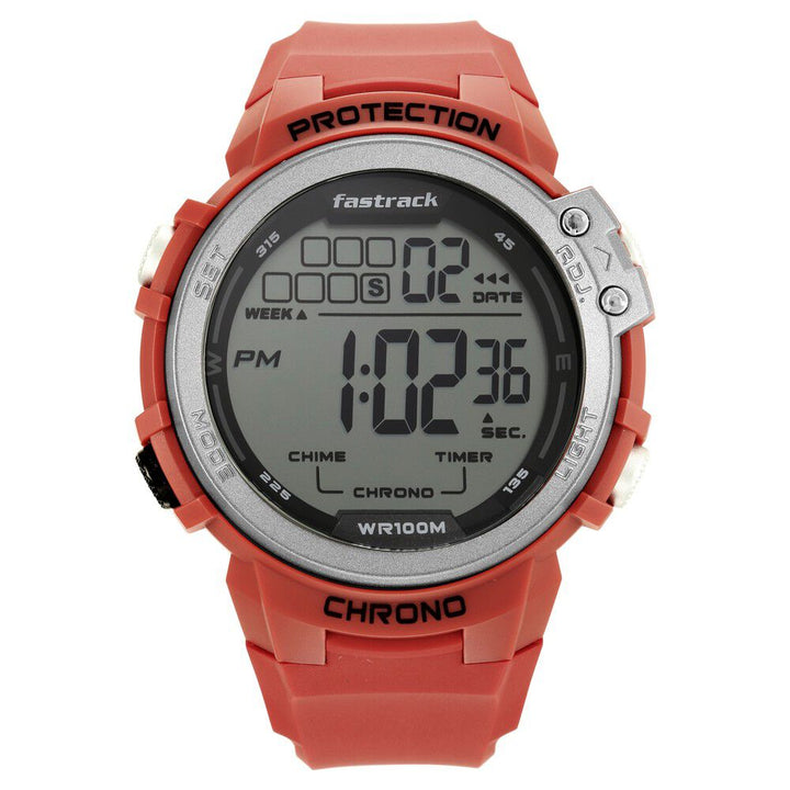 Fastrack Streetwear Digital Grey Dial Silicone Strap Watch for Guys NS38068PP03