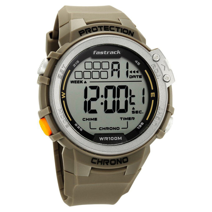 Fastrack Streetwear Digital Grey Dial Silicone Strap Watch for Guys NS38068PP04
