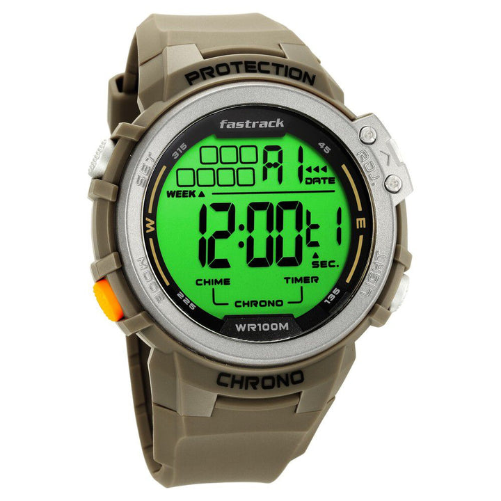 Fastrack Streetwear Digital Grey Dial Silicone Strap Watch for Guys NS38068PP04