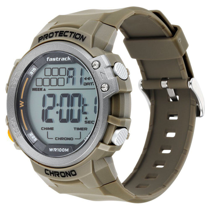 Fastrack Streetwear Digital Grey Dial Silicone Strap Watch for Guys NS38068PP04
