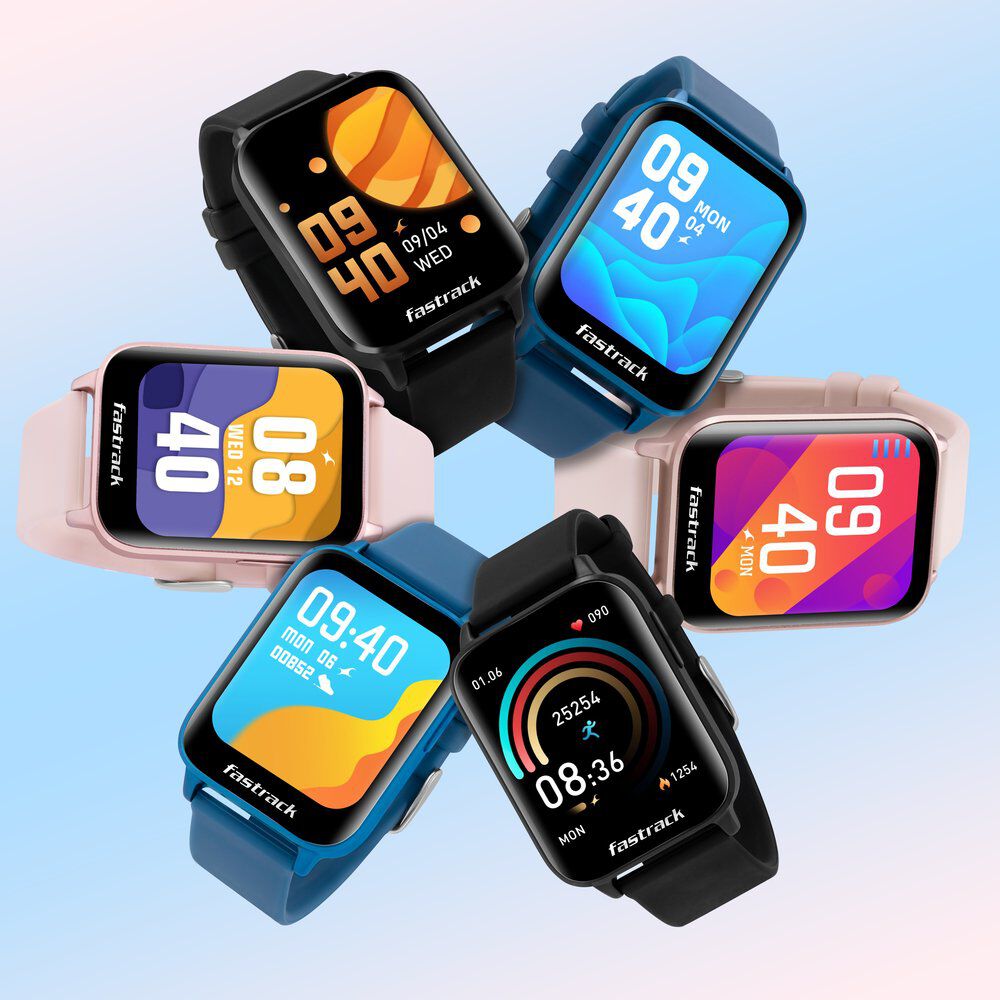 Fastrack Reflex Curv Blue: Health & Sleep Tracker with Bold Curved Display Smartwatch 38073AP02