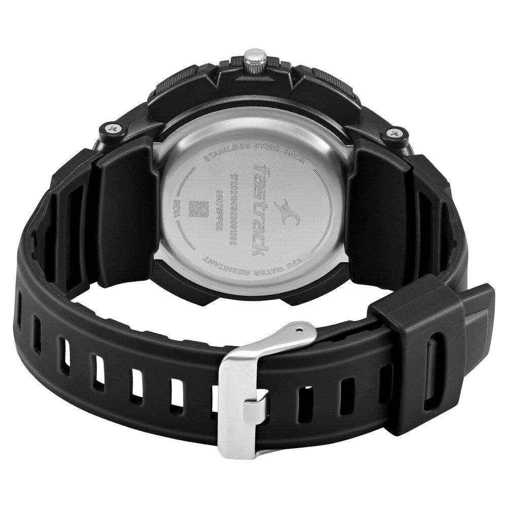 Fastrack AnaDigi Black Dial Plastic Strap Unisex Watch 38076PP01W