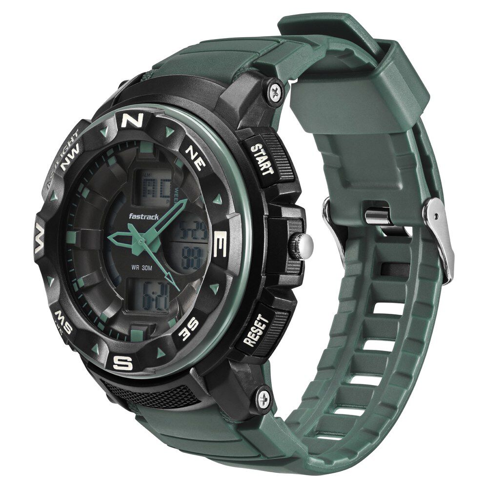 Fastrack AnaDigi Black Dial Plastic Strap Unisex Watch 38076PP02W