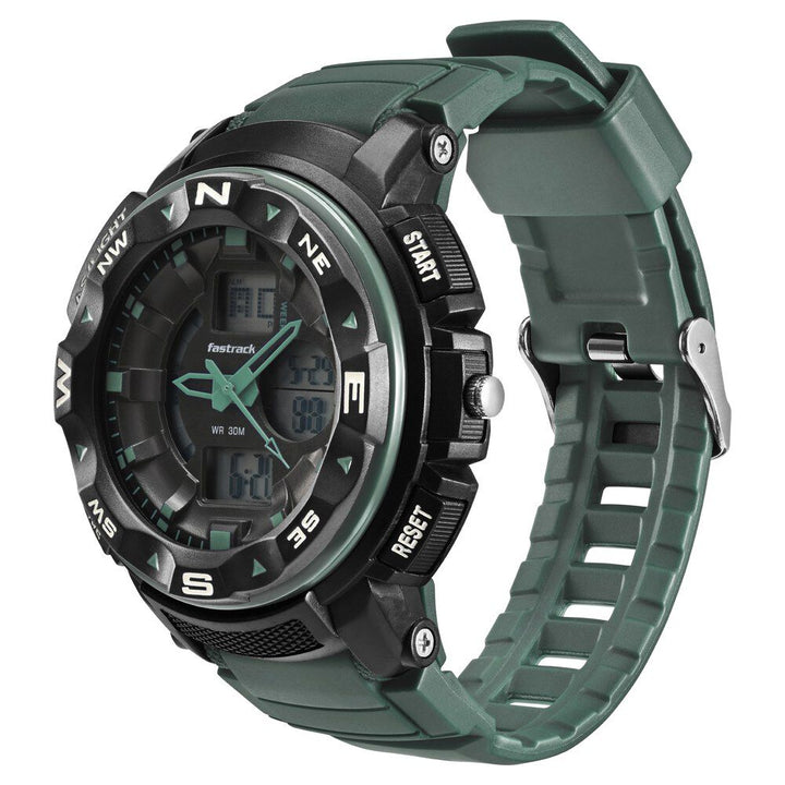 Fastrack AnaDigi Black Dial Plastic Strap Unisex Watch 38076PP02W