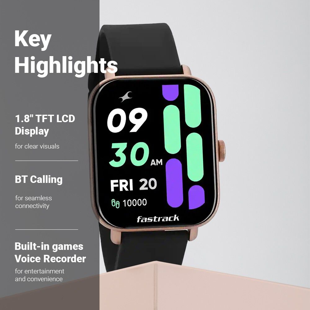 Fastrack Reflex Vox Unisex Smart Watch With Silicone Strap 38080PP01