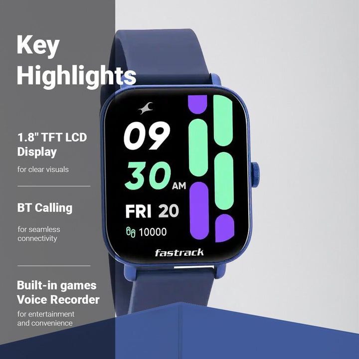 Fastrack Reflex Vox Unisex Smart Watch With Silicone Strap 38080PP02