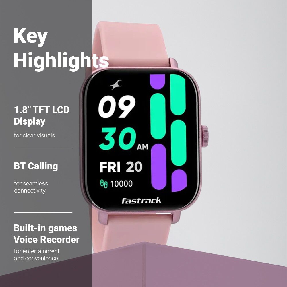 Fastrack Reflex Vox Unisex Smart Watch With Silicone Strap 38080PP04