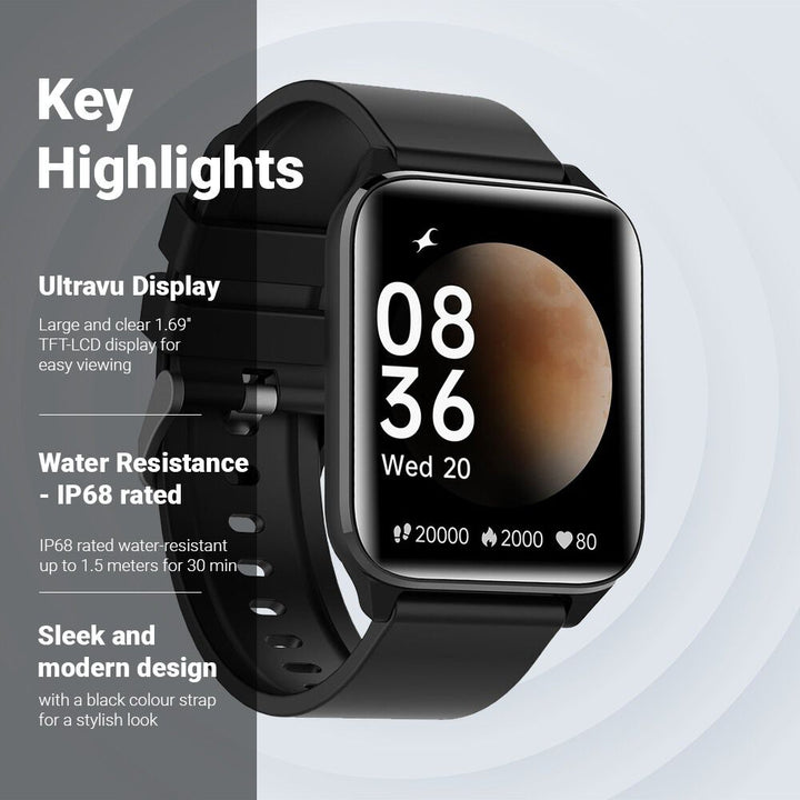 New Fastrack Reflex Volt with 4.27 CMUltraVU Display, IP68 Water Resistant, 60 Sports Modes, SpO2 Monitor 38082PP08