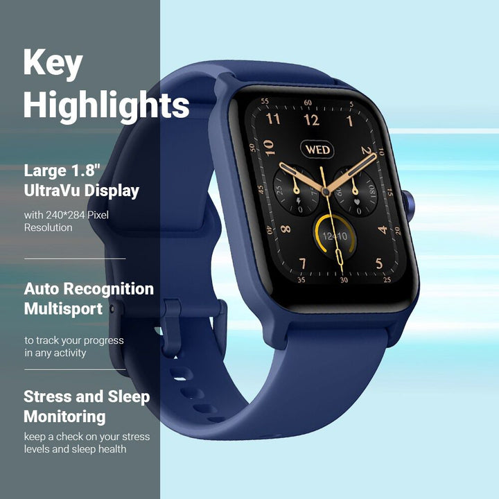 Fastrack Reflex Nitro Large 4.57 CM UltraVU Display, BT Calling, Sports Modes, Health Suite, 100+ Watchfaces 38085PP02