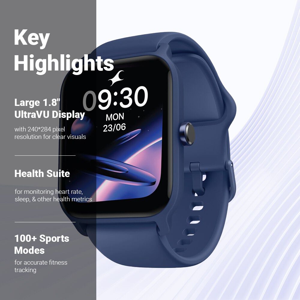 Reflex Kruz Black 4.5 CM Smartwatch with BT Calling and Sports Modes 38085PP07