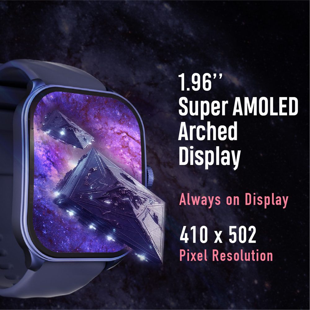 Fastrack Reflex Power|4.97 CM Super AMOLED Arched Display|SingleSync BT Calling|410 x 502 Pixel Resolution|IP68 WR 38086PP04