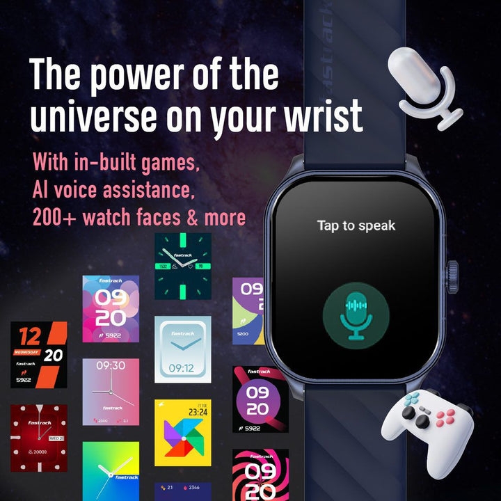 Fastrack Reflex Power|4.97 CM Super AMOLED Arched Display|SingleSync BT Calling|410 x 502 Pixel Resolution|IP68 WR 38086PP05