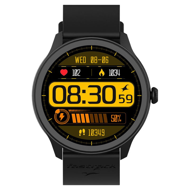 Fastrack Reflex Invoke Smartwatch Black: BT Calling, Advanced Chipset, Breathing Rate, IP68 38091PP01