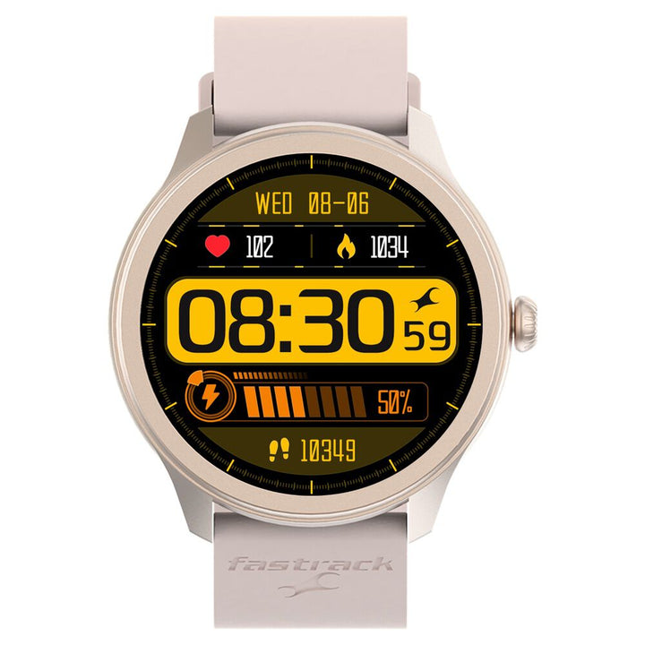 Fastrack Reflex Invoke Smartwatch Pink: BT Calling, Advanced Chipset, Breathing Rate, IP68. 38091PP04
