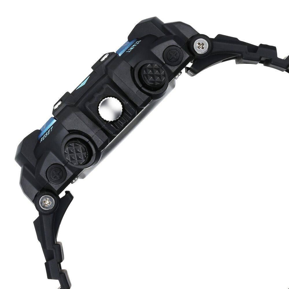 Fastrack StreetStyle Quartz Digital Black And Blue Dial Black PU Strap Unisex Watch 38097PP01W