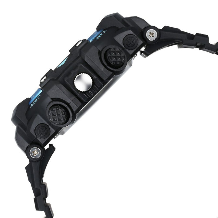 Fastrack StreetStyle Quartz Digital Black And Blue Dial Black PU Strap Unisex Watch 38097PP01W