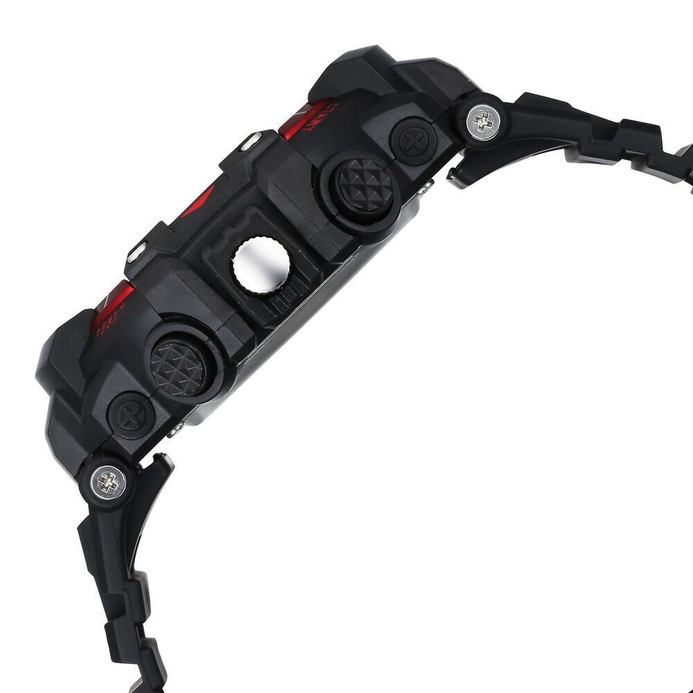 Fastrack StreetStyle Quartz Digital Black And Red Dial Black PU Strap Unisex Watch 38097PP02W