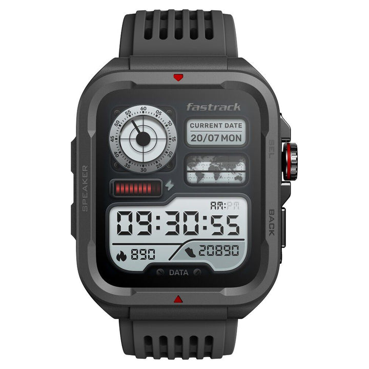 Fastrack Active with 4.64 CM UltraVU HD Display and Functional Crown Rugged Smartwatch with Auto Multisport Recognition 38101PP01