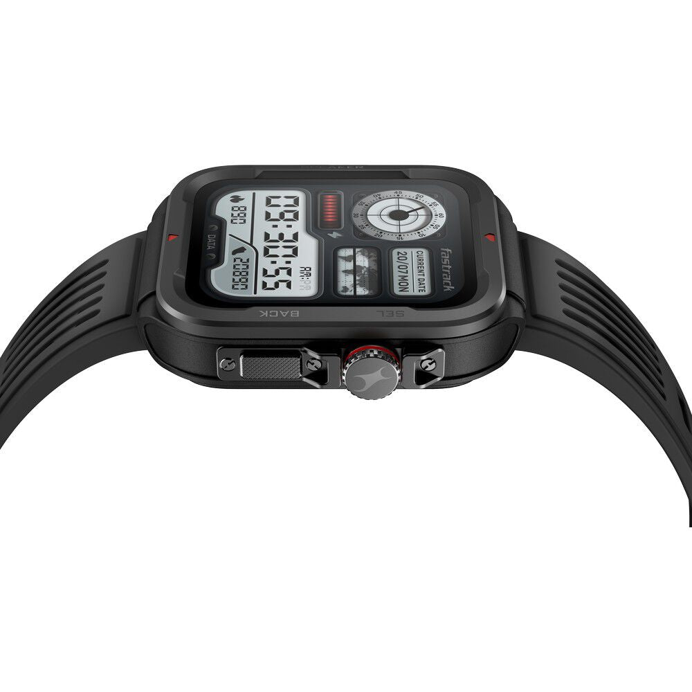 Fastrack Active with 4.64 CM UltraVU HD Display and Functional Crown Rugged Smartwatch with Auto Multisport Recognition 38101PP01