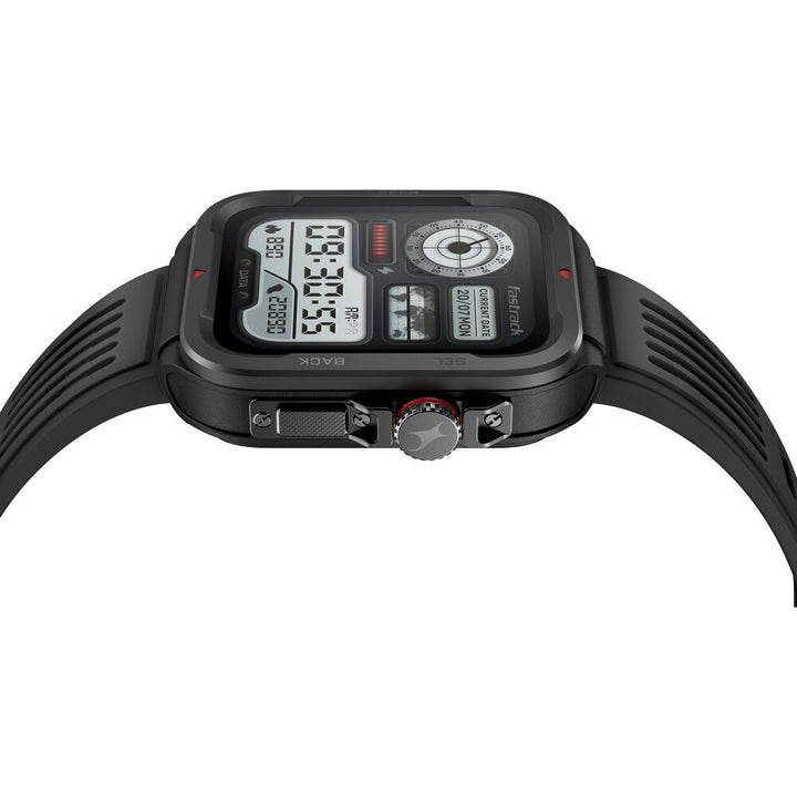 Fastrack Active with 4.64 CM UltraVU HD Display and Functional Crown Rugged Smartwatch with Auto Multisport Recognition 38101PP01