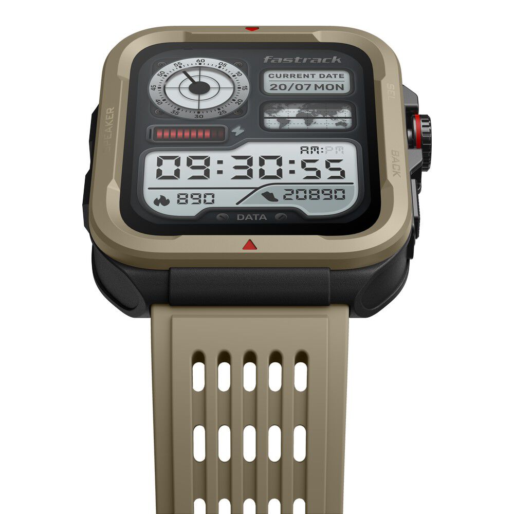 Fastrack Active with 4.64 CM UltraVU HD Display and Functional Crown Rugged Smartwatch with AI Coach 38101PP02
