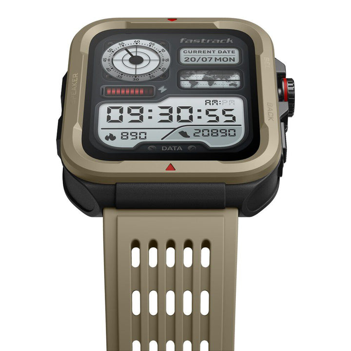Fastrack Active with 4.64 CM UltraVU HD Display and Functional Crown Rugged Smartwatch with AI Coach 38101PP02
