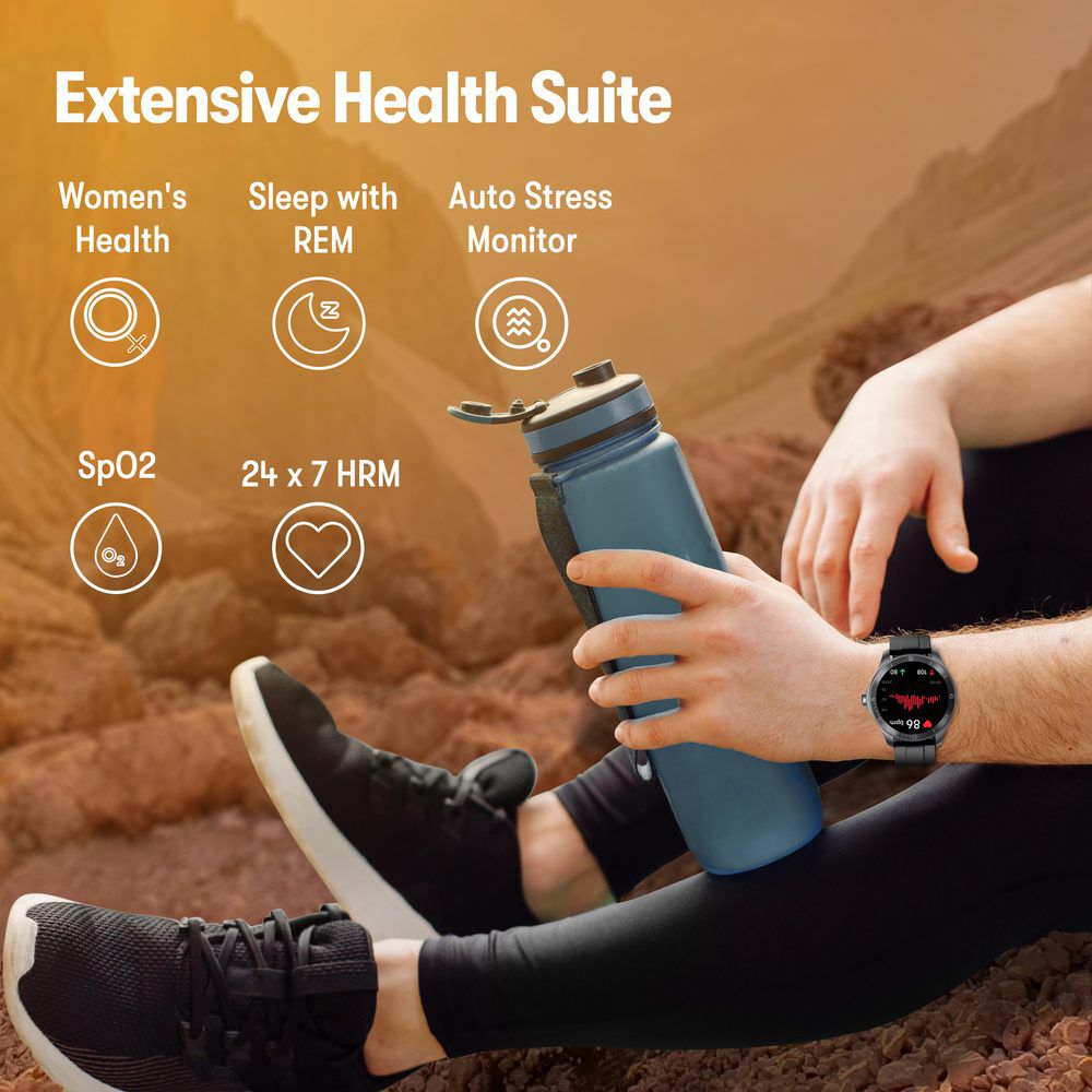 Fastrack Rogue with 3.5 CM UltraVU HD Display Sporty Smartwatch Functional Crown with AI Coach and Auto Multisport Recognition 38102PP01