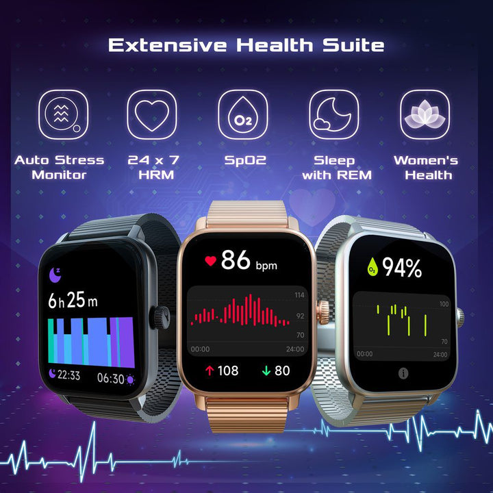 Fastrack Phantom with 4.69 CM Super HD Display Functional Crown BT Calling Premium Black Solar Metal Smartwatch for Unisex 38103AM02