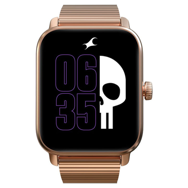 Fastrack Phantom with 4.69 CM Super HD Display Functional Crown BT Calling Premium Black Solar Metal Smartwatch for Unisex 38103AM04